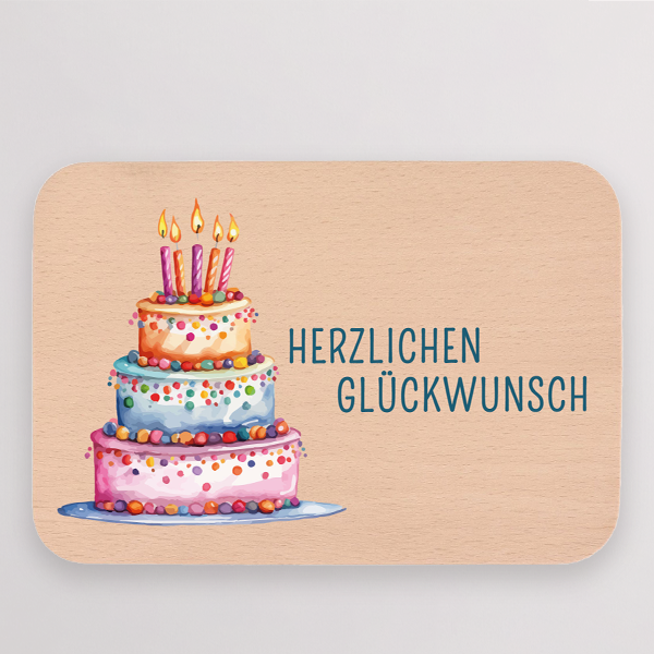 Frühstücksbrettchen „Herzlichen Glückwunsch“