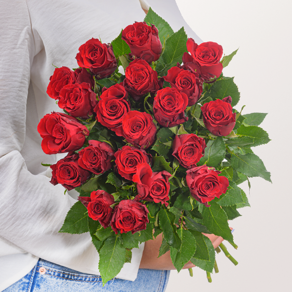 20 rote Fairtrade Rosen im Bund
