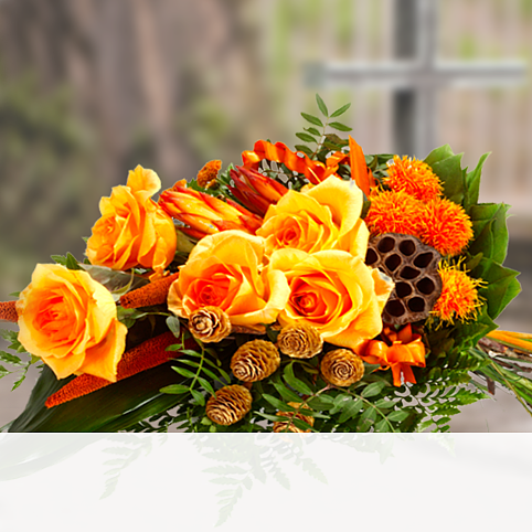 Liegestrauß in Orange - Blumen online verschicken auf ...