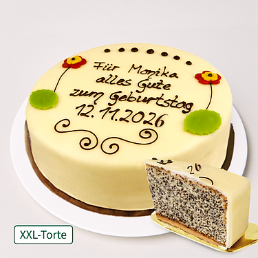 Große Konditorei-Mohntorte