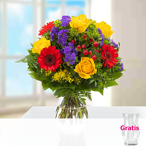 Blumenstrauß Blütentraum mit Vase