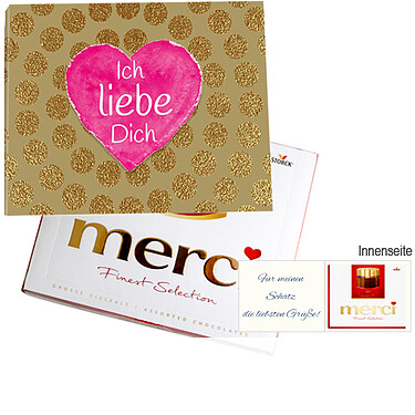 Persönliche Grußkarte mit Merci: Ich liebe Dich Persönliche Grußkarte mit Merci: Ich liebe Dich
