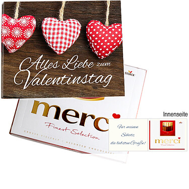 Persönliche Grußkarte mit Merci: Alles Liebe zum Valentinstag Persönliche Grußkarte mit Merci: Alles Liebe zum Valentinstag