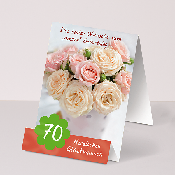 Aufstellkarte "Zum 70. Geburtstag"