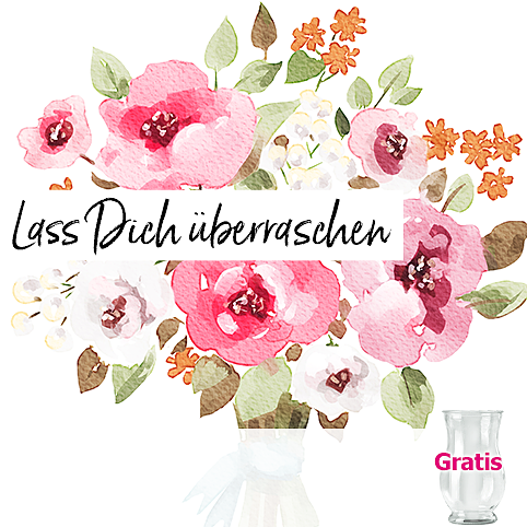 Überraschungs-Strauß mit Vase