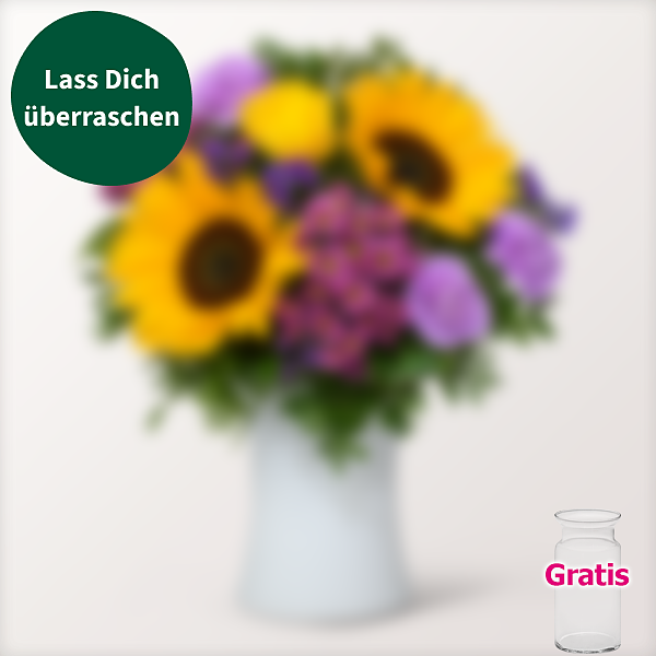 Überraschungs-Strauß mit Vase