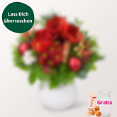 Überraschungs-Strauß mit Vase & Ferrero Giotto 3er