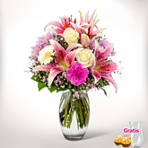 Blumenstrauß Traumfänger mit Vase & 2 Ferrero Rocher