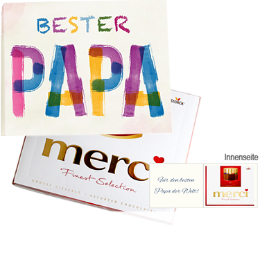 Persönliche Grußkarte mit Merci: Bester Papa Persönliche Grußkarte mit Merci: Bester Papa