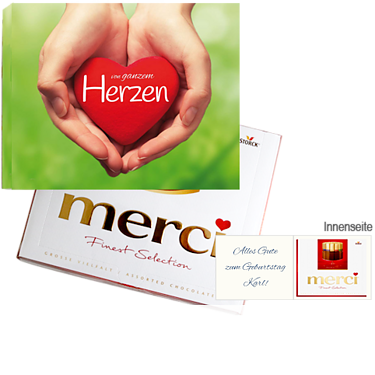 Persönliche Grußkarte mit Merci: Zum Geburtstag Persönliche Grußkarte mit Merci: Zum Geburtstag