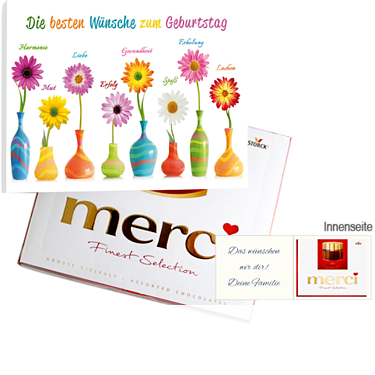 Persönliche Grußkarte mit Merci: Die besten Wünsche zum Geburtstag Persönliche Grußkarte mit Merci: Die besten Wünsche zum Geburtstag