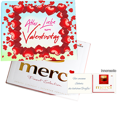 Persönliche Grußkarte mit Merci: Alles Liebe zum Valentinstag Persönliche Grußkarte mit Merci: Alles Liebe zum Valentinstag