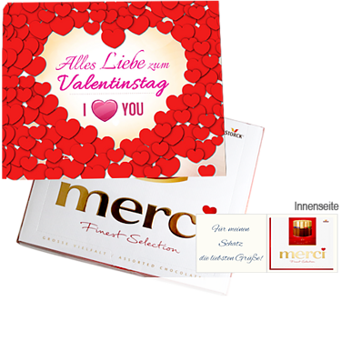 Persönliche Grußkarte mit Merci: Alles Liebe zum Valentinstag. I <heart> You Persönliche Grußkarte mit Merci: Alles Liebe zum Valentinstag. I <heart> You