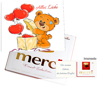 Persönliche Grußkarte mit Merci: Alles Liebe Persönliche Grußkarte mit Merci: Alles Liebe