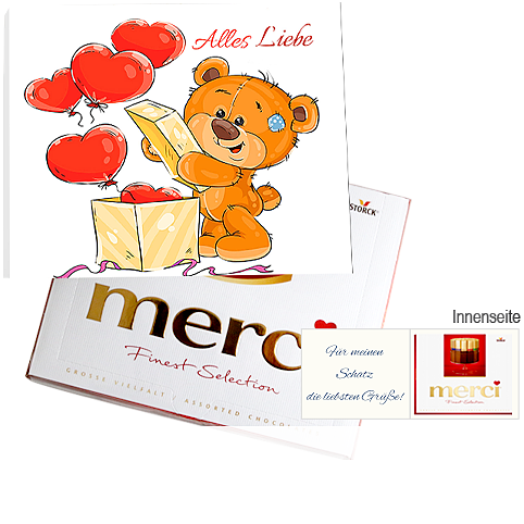 Persönliche Grußkarte mit Merci: Alles Liebe