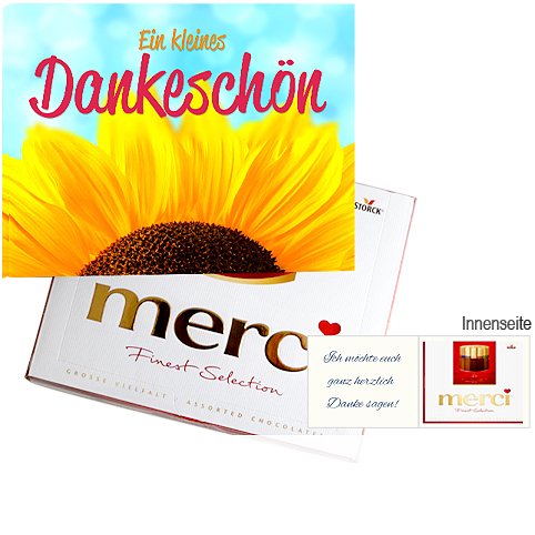 Persönliche Grußkarte mit Merci: Ein kleines Dankeschön