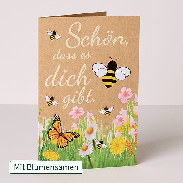 Motivkarte mit Blumensaat