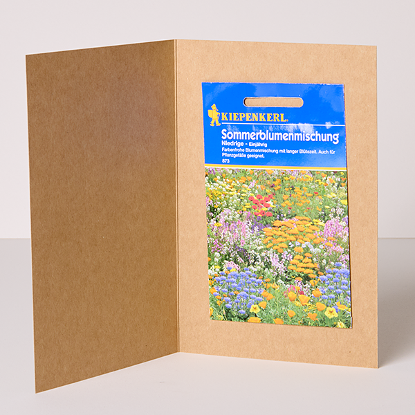 Motivkarte mit Blumensaat