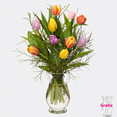 Blumenbund Frühlingsglück mit Vase