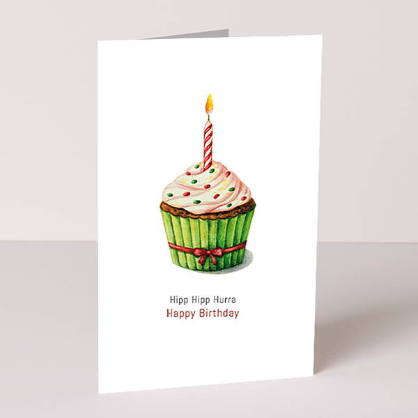 Motivkarte "Hipp Hipp Hurra. Happy Birthday"