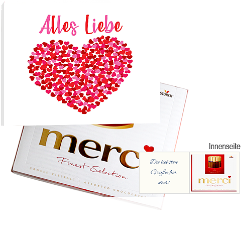 Persönliche Grußkarte mit Merci: Alles Liebe