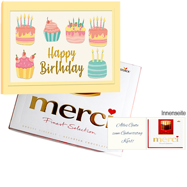 Persönliche Grußkarte mit Merci: Happy Birthday Persönliche Grußkarte mit Merci: Happy Birthday