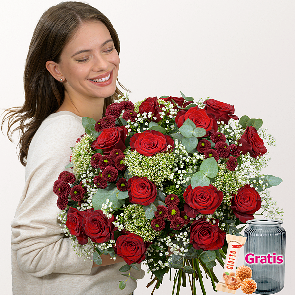 Premiumstrauß Träumerei mit Ferrero Giotto 3er