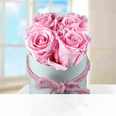4 rosa haltbare Rosen 4 rosa haltbare Rosen