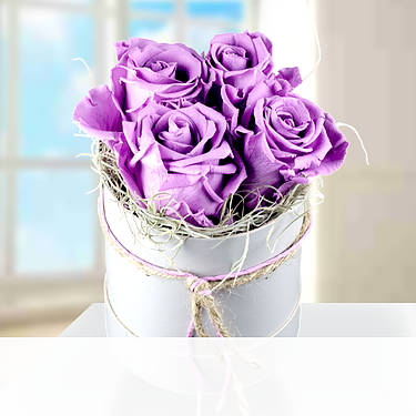 4 fliederfarbene haltbare Rosen 4 fliederfarbene haltbare Rosen