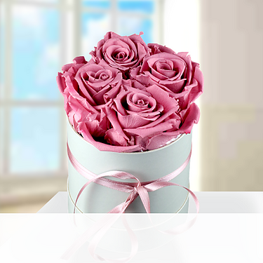 4 altrosafarbenen haltbare Rosen 4 altrosafarbenen haltbare Rosen