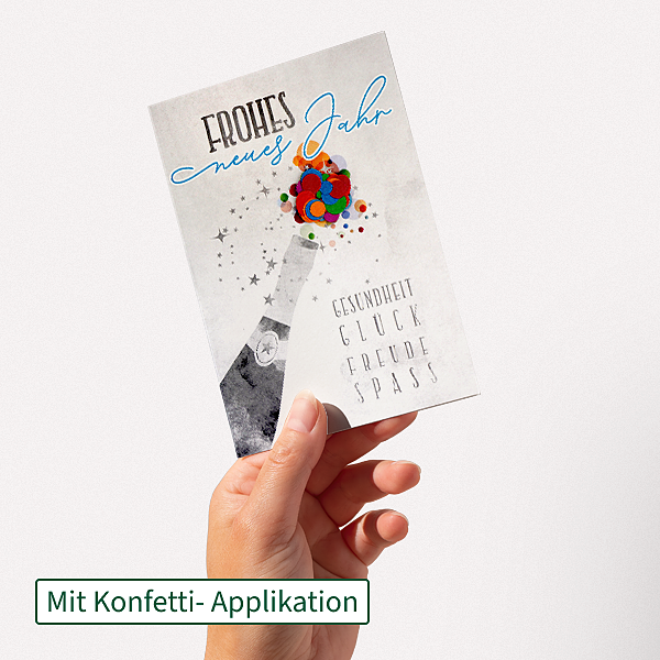 Motivkarte mit Konfetti