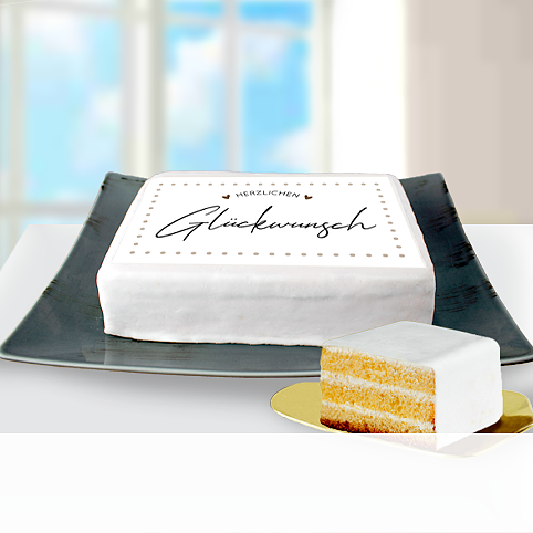 Biskuittorte „Herzlichen Glückwunsch“