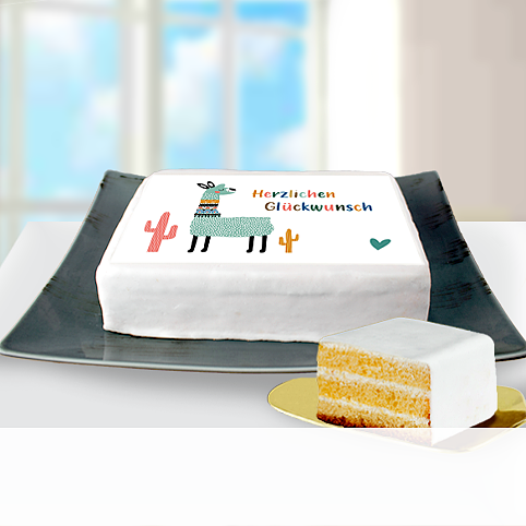 Biskuittorte "Herzlichen Glückwunsch"