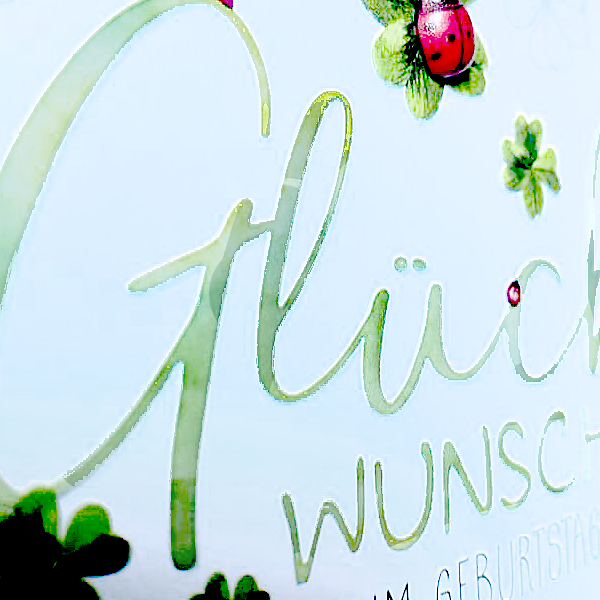 Motivkarte "Glückwunsch zum Geburtstag" mit Marienkäfer-Applikation