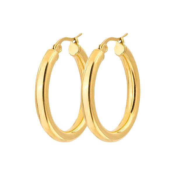 Round Hoops Gold Ohrringe