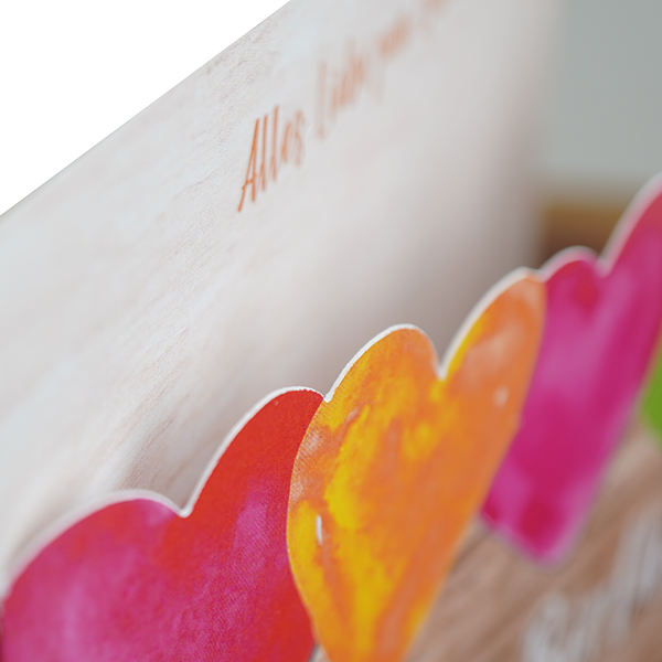 Motivkarte mit Ausstanzung "Alles Liebe zum Geburtstag. Happy Birthday"s Jahr"