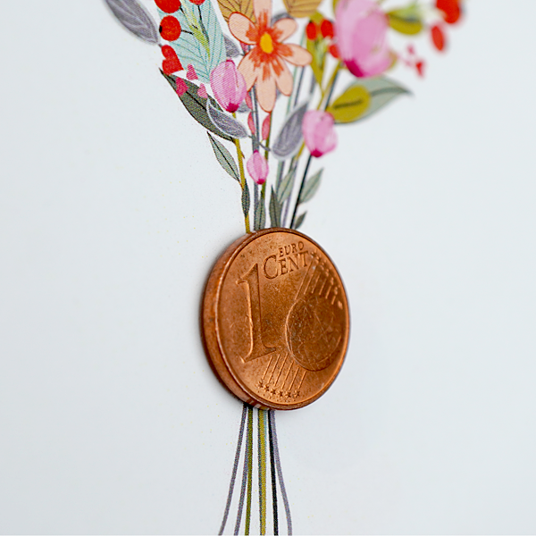 Motivkarte "Alles Gute zum Geburtstag" mit Centstück