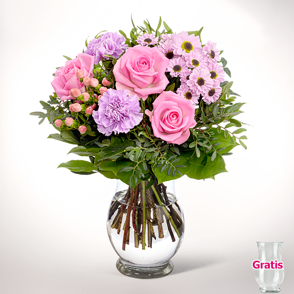 Blumenstrauß Blütengruß mit Vase