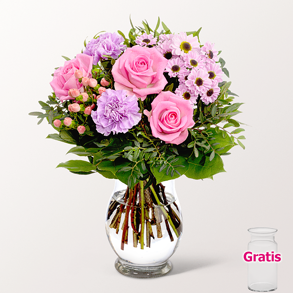 Blumenstrauß Blütengruß mit Vase