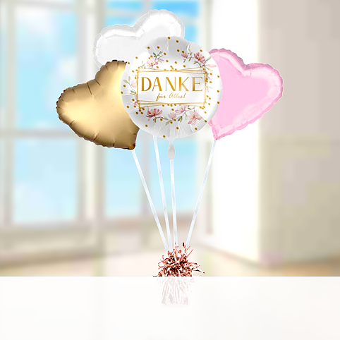 Heliumballon-Geschenk „Danke für Alles!“ Set