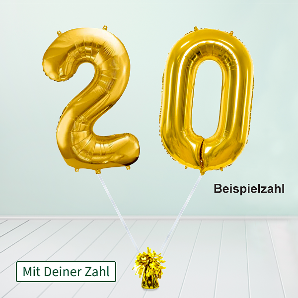 Heliumballon-Geschenk XXL-Zahlen Gold
