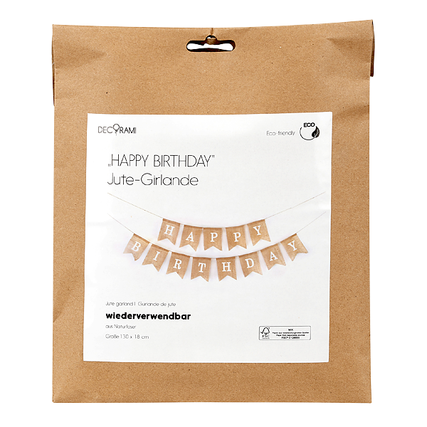 Jute Girlande "Happy Birthday"