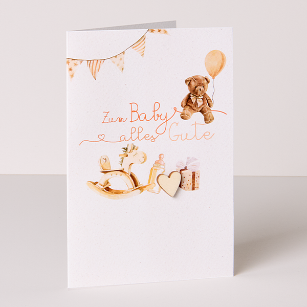 Motivkarte „Zum Baby alles Gute“