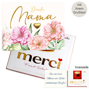 Persönliche Grußkarte mit Merci Persönliche Grußkarte mit Merci