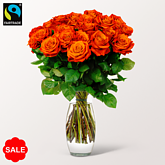 Orange Fairtrade Rosen im Bund
