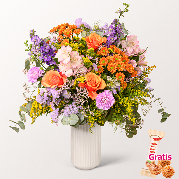 Blumenstrauß Farbenfest mit Ferrero Giotto 3er