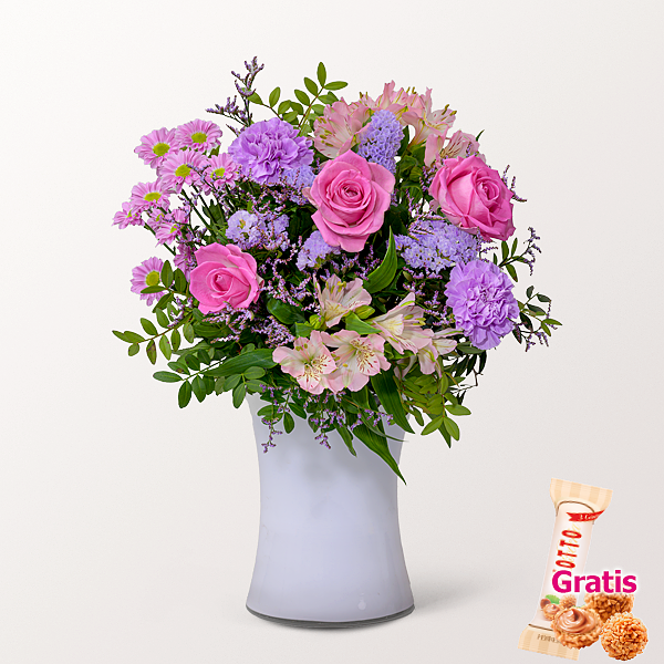 Blumenmix Liebesbeweis mit Ferrero Giotto 3er