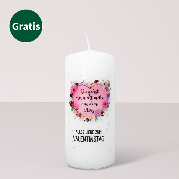 Kerze „Alles Liebe zum Valentinstag“