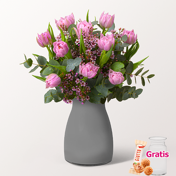 Blumenstrauß Frühlingslaune mit Vase