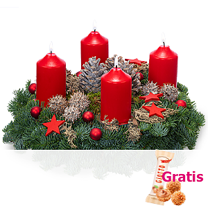 Roter Advents-<br>kranz (Ø 30 cm) 
